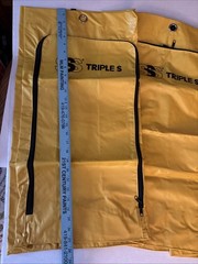 2 yellow janitorial cart bags 25 Gallon Zippered Front Triple S brand Lot Of 2
