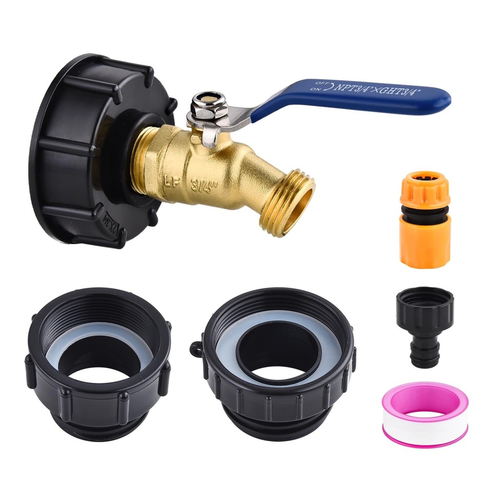 275-330 Gallon IBC Tote Tank Adapter,3-Size 3/4 Inch -Brass, Brass