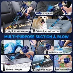 Jonyj Car Vacuum Cleaner 16000Pa Hand Held Vacuum Portable Cordless 2 In 1 Air