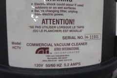 Atrix HCVAC7H-ESD 7 Gal Tank Size 99 CFM 120V Critical Area Vacuum