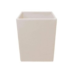 Dacasso Bonded Leather Waste Basket – Luxury Waste Basket (White Latte, 14 QT)
