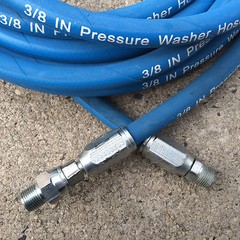 25ft 3/8″ 4000PSI Blue Non-Marking Pressure Washer Hose (Flexible) (New)