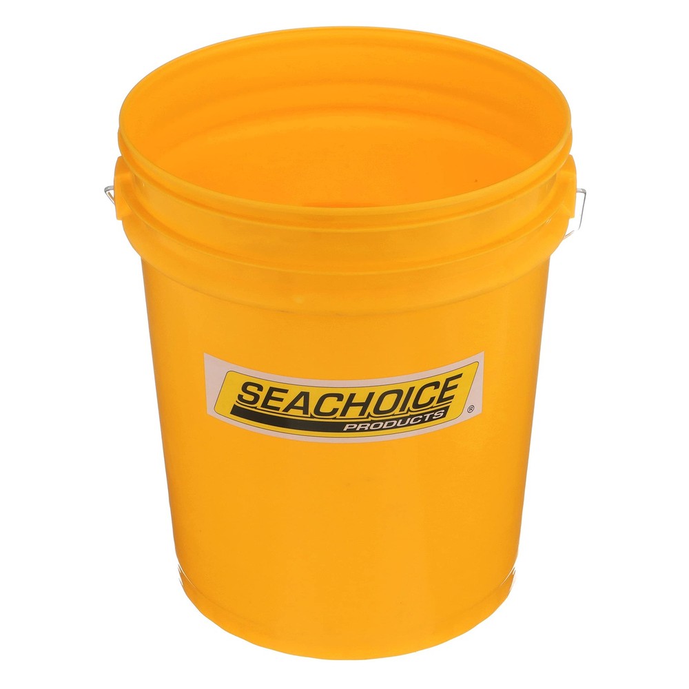 Seachoice 5-Gallon Plastic Bucket w/Metal Handle, Yellow One Size,