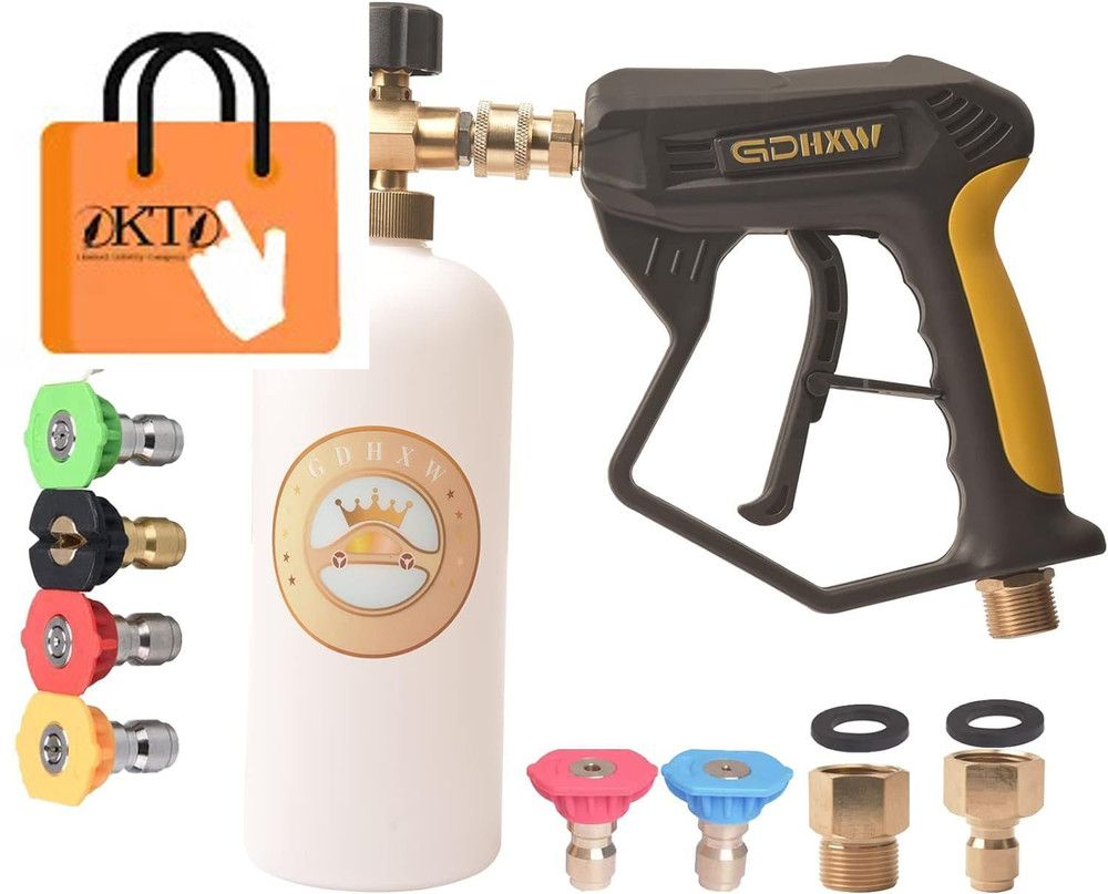 X-887 High Pressure Washer Gun with Foam Cannon 2 Adapter 13.78 inches