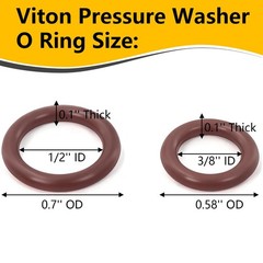 NBRINGO Power Pressure Washer O Rings – 30 Pack Viton 1/4″ and 3/8″, Brown