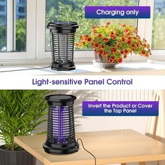 2 In 1 Solar Bug Zapper Outdoor Mosquito Zapper 4500V Waterproof Rechargeable