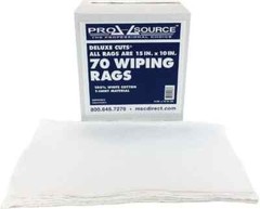 Box of 70 PRO SOURCE Washable White Knit Wiping Rags: 100% Cotton, 10″x15″ Each