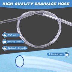 3 Ft White Air Conditioner Drain Hose Portable AC Hose Elbow Connector