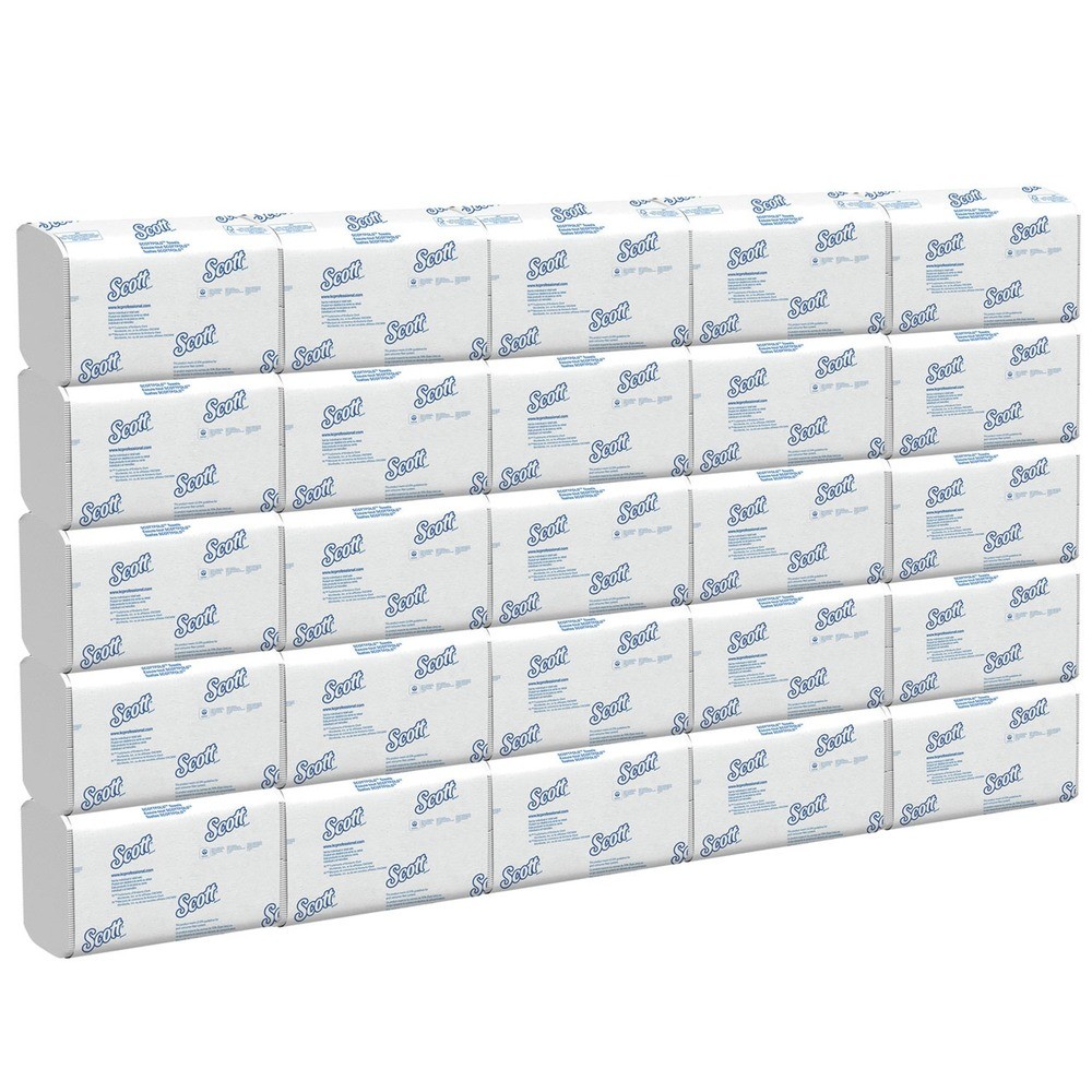 Scott 01960 7.8 in. x 12.4 in. 1-Ply Pro Scottfold Towels – WT (25 PK/CT) New