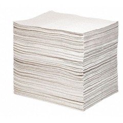 Spilltech Gpc100s Sorbent Pad, 24 Gal, 19 In X 15 In, Universal, Gray, 100 Pk