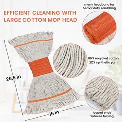 Commercial Mop, 58″ Heavy Duty Industrial Mops for Floor Cleaning, String Cotton