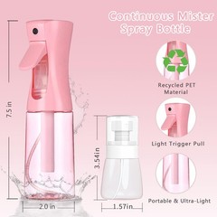 3 Pack Spray Bottles, 2-Pack Continuous Bottles,Fine Water Mist Pink