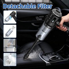 Sycoodeal Handheld Car Vacuum Cleaner, 25000PA Strong Cyclonic Suction Silver