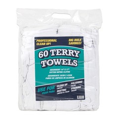 Arkwright TT60 Terry Cloth Rags, Pack of 60, 100% Cotton Cleaning Towels for …
