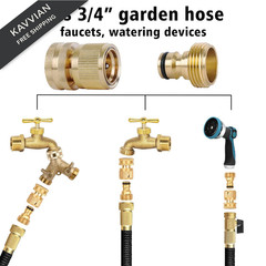 LIKAGE Brass Hose Quick Connect, 3/4 Inch GHT Thread Garden 2 Packs,
