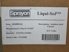 (10) Sprayon Metal Cleaner CD885L, 14 fl oz Spray Bottle, NSF C1 Stainless Steel