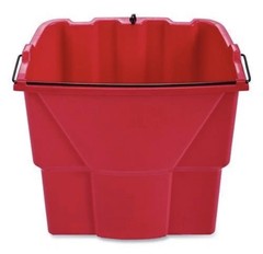 WaveBrake Mop Bucket 4.5 Gal Square Durable Dirty Water Web Molded Plastic Red