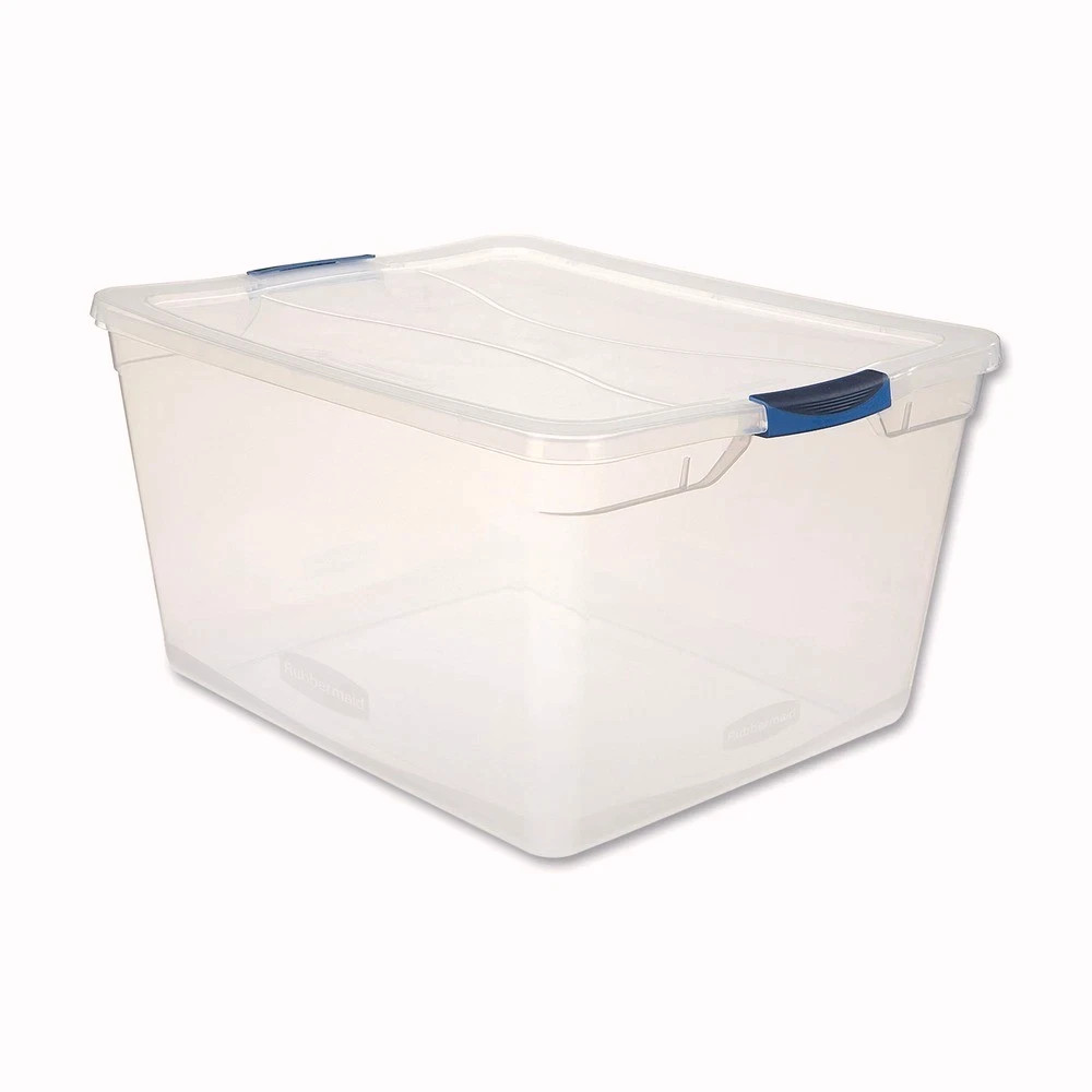Rubbermaid RMCC710000 71 qt Clever Store Basic Latch-Lid Container – Clear New