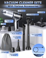 Saker Car Vacuum Portable Cordless Handheld 15000PA High Silver
