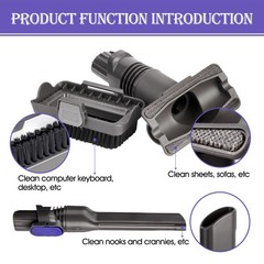 Vacuum Crevice Tool Brush 9.44 x 5.90 x 2.55 inch, 2-in-1 brush + Slit