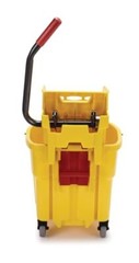 WaveBrake 35 Qt Yellow Mop Bucket with Integrated Wringer and Pour Spout