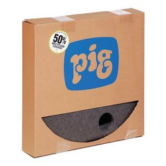 Pig Sorbent Pad, 6 gal, 22 in Dia., , Gray, Polypropylene MAT255 Pig MAT255 22