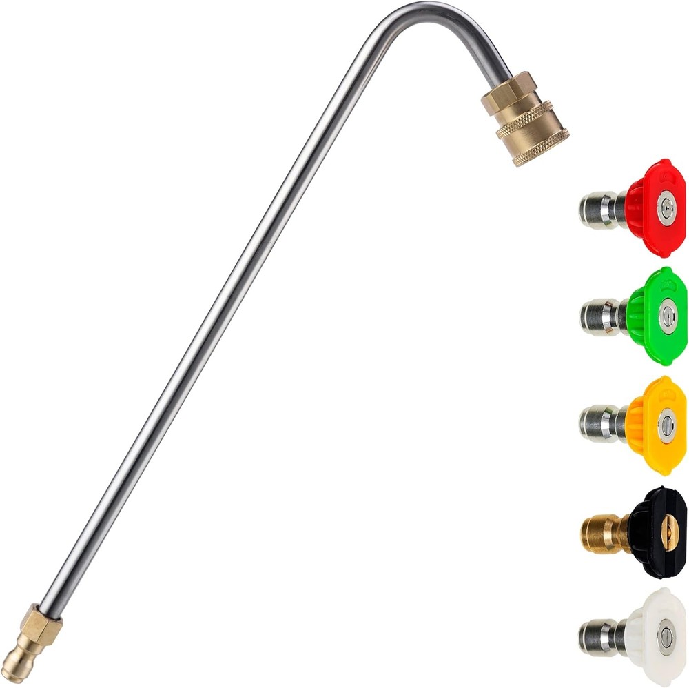 M MINGLE Stainless Steel Pressure Washer Gutter Cleaner 120 Degree Angled