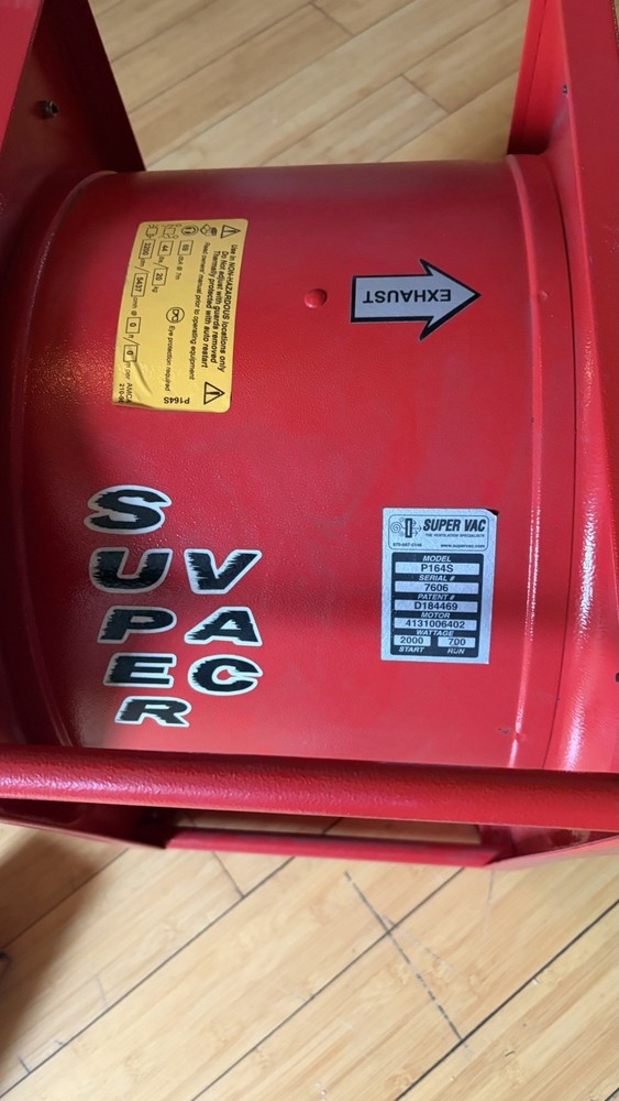 Super Vac P164S Blower Air Mover Industrial Electric Ventilator Red