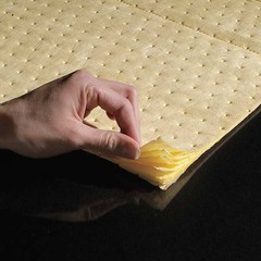 Pig Mat602 Sorbent Roll, 32 Gal, 24 In X 150 Ft, Universal, Yellow,