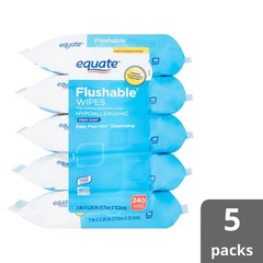 Flushable Wipes Fresh Scent 5 Packs of 48 Wipes 240 Total Wipes
