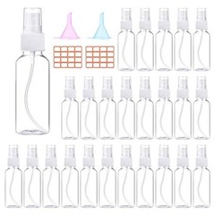 24 Pcs Spray Bottles 2oz / 55ml Clear Empty Mini White