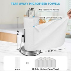 AIDEA Microfiber Cleaning Cloth Roll White, 11.5 inches x inches, White