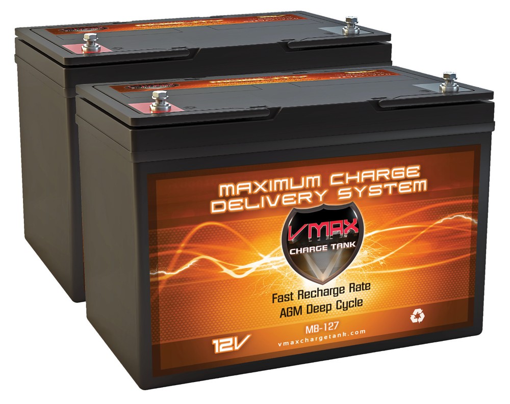 QTY2 MB127 Nilfisk Commercial Scrubber 17B 20B 200B 12V AGM 100AH VMAX BATTERY