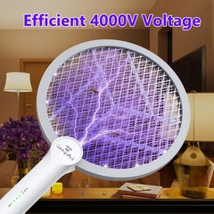 Gooqand Bug Zapper Racket 2 In 1 Mode Electric Fly Swatter Usb Rechargeable