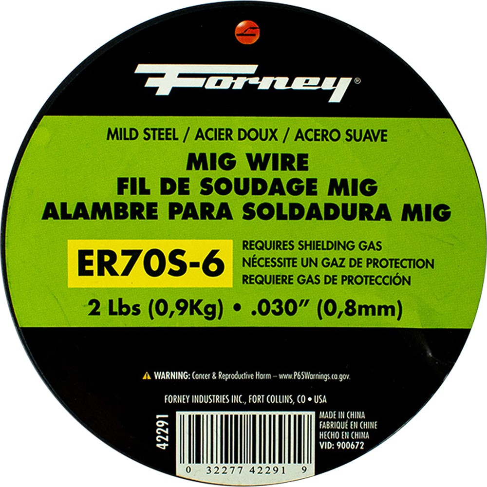 ER70S-6, MIG Wire, Mild Steel, .030 in Dia x 2# – 7 Each FOR-42291