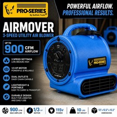 Airmover Air Blower Fan 3 Speed 900 CFM Carpet Floor Dryer Utility Fan 1/3HP