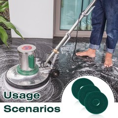 Mayjoydiy 3Pcs Green Round Scrub Pads For Floor Buffer Machine Floor Round