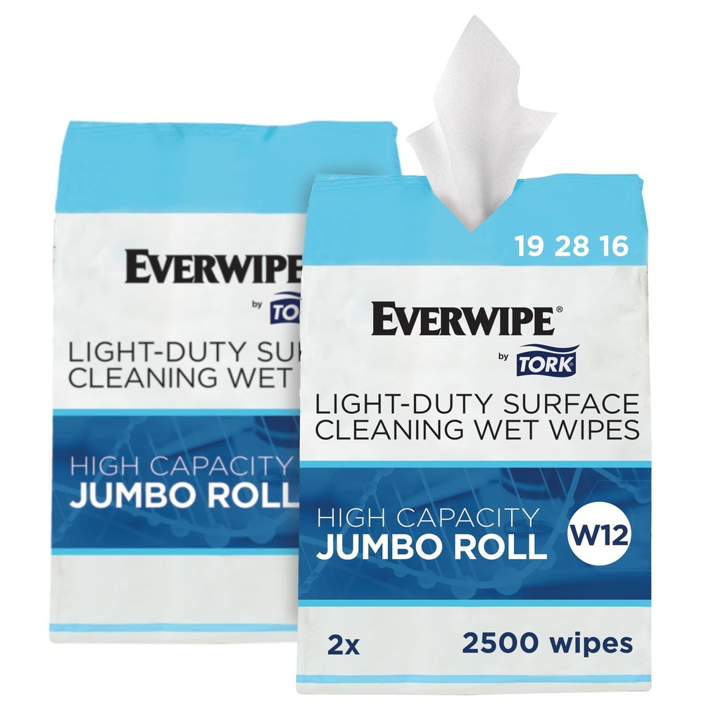 Everwipe by Tork Light-Duty Surface Cleaning 2500 Count (Pack of 2), White