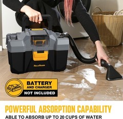 20V Cordless Vacuum – Wet & Dry, 2.6 Gallon Capacity…