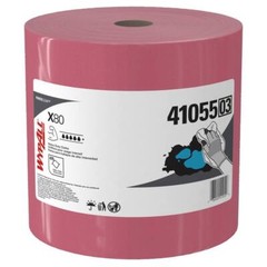 WypAll 41055 Industrial Wipes: X80, Jumbo Roll, 12.4 x 12.2″ Sheet, Red