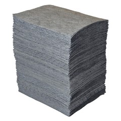 BRADY SPC ABSORBENTS GP500 Absorbent Pad,Universal,Gray,PK100 1HUC4