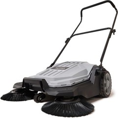 Walk-Behind Outdoor Hand Push Floor Sweeper – 5.25 Gallon Capacity – 25.5″
