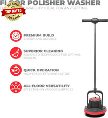 10″ Heavy Duty Commercial Pad Polisher Orbiter Hard Floor Buff Cleaner Machine,