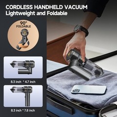 Car Vacuum Portable Cordless, Foldable Handheld Vacuum with Brushless Motor, …