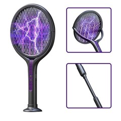 2800V Extendable Electric Fly Swatter with UV Light 90° Rotating head