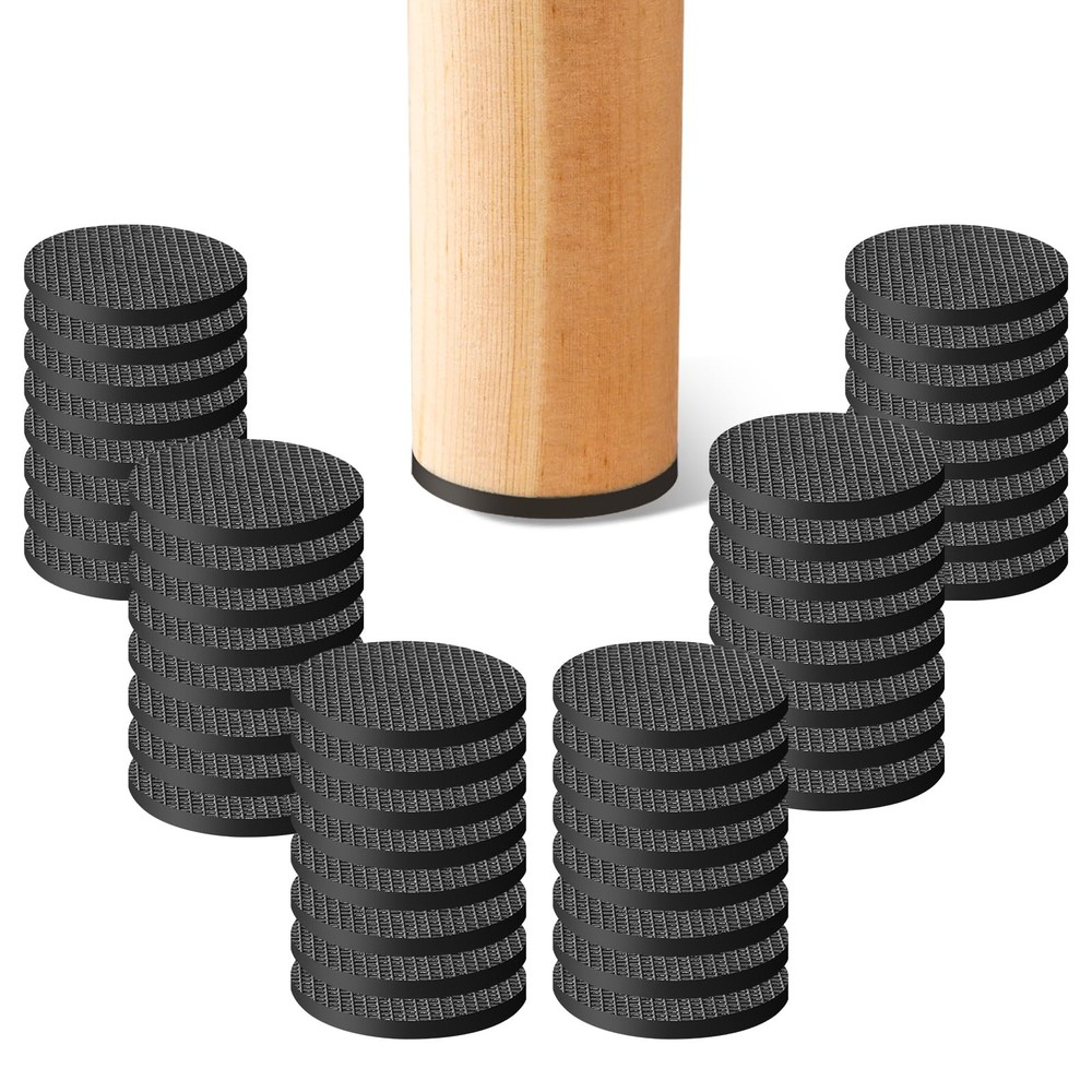 CHUNZEXI Non Slip Rubber Furniture Pads & Grippers, 1 inch 48 Round, Black