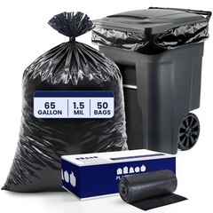 Plasticplace 65 Gallon Trash 1.5 Mil Heavy Duty Garbage Can 50 X 48 50 Count