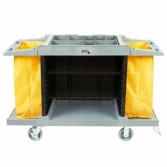 Housekeeping 3 Shelf Cleaning Mop Linen Utilty Cart Hotel Janitor Commercial