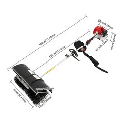 52cc Gas Power Hand Held Sweeper Broom Driveway Turf Artificial Grass Snow Clean