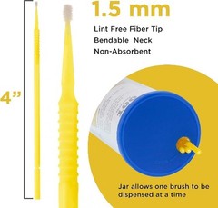 100 Paint Touch Up Brushes, Disposable Micro Brush Applicators, Yellow with Fine